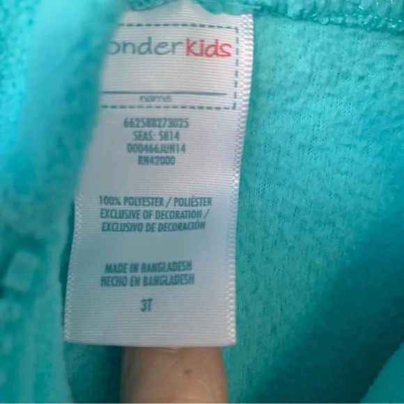 Easter Bunny Fun w/Wonderkids 3T Fleece Set - Teal & White & Place Sweater - Picture 3 of 9